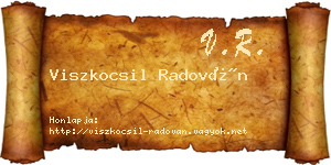 Viszkocsil Radován névjegykártya
